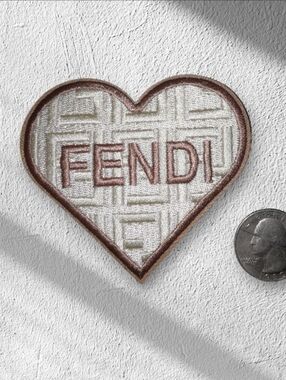 Luxury Fashion Heart Iron on Patch Tan